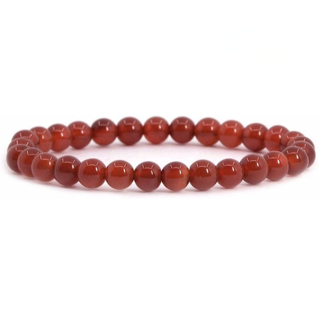 Carnelian Unisex Reiki Healing Beaded Gemstone Bracelet