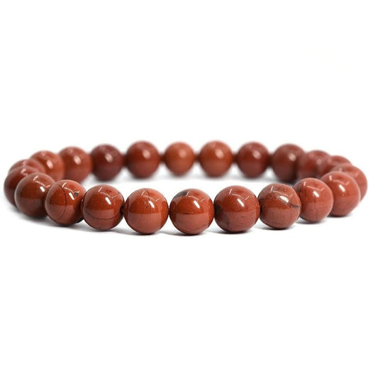 Red Jasper Unisex Reiki Healing Beaded Gemstone Bracelet