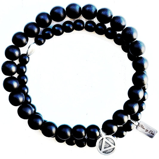 Black Onyx Recovery/Sobriety/Addiction Unisex Reiki Healing Beaded Gemstone Bracelets