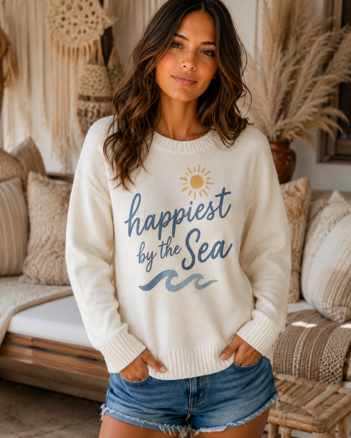 Happiest By The Sea Lightweight Sweater