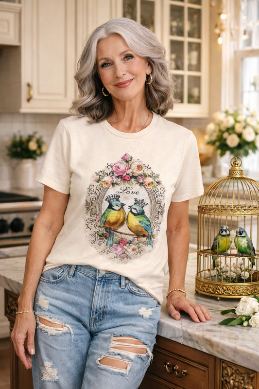 Vintage Love Birds T-Shirt