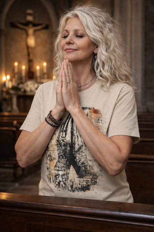 Urban Prayer Hands T-Shirt Religious Christian Devotional T