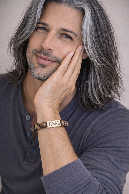 Men's "Heal" Mantra Intention Bracelet