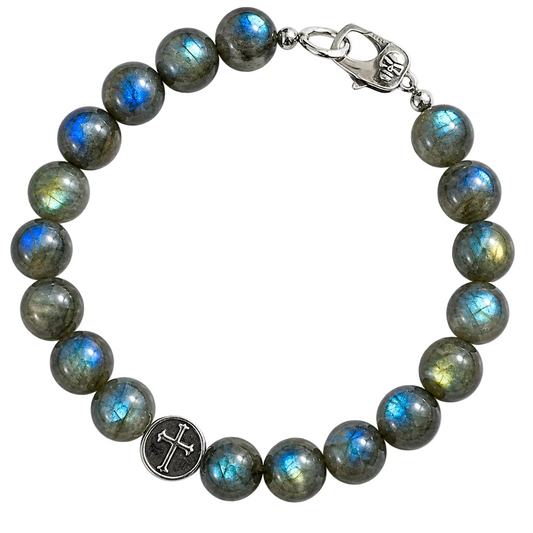 Labradorite Cross Gemstone Bracelet