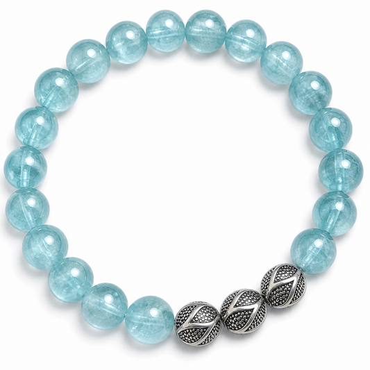 Aquamarine Beaded Gemstone Bracelet
