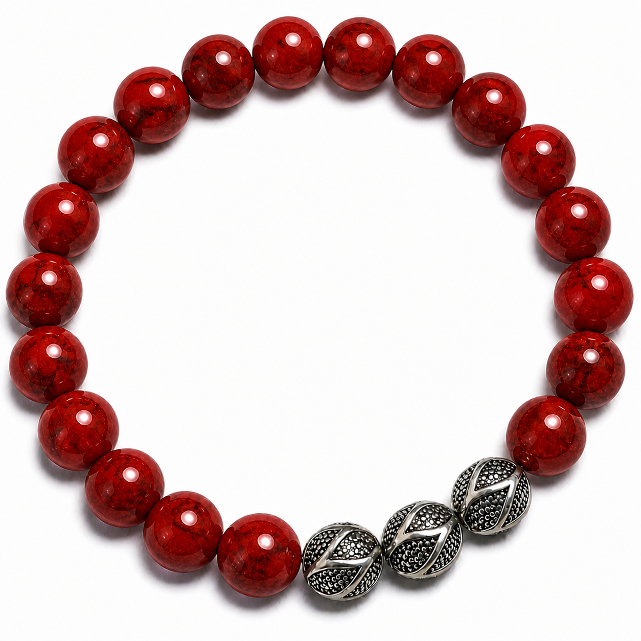 Natural Cinnabar Gemstone Bracelet