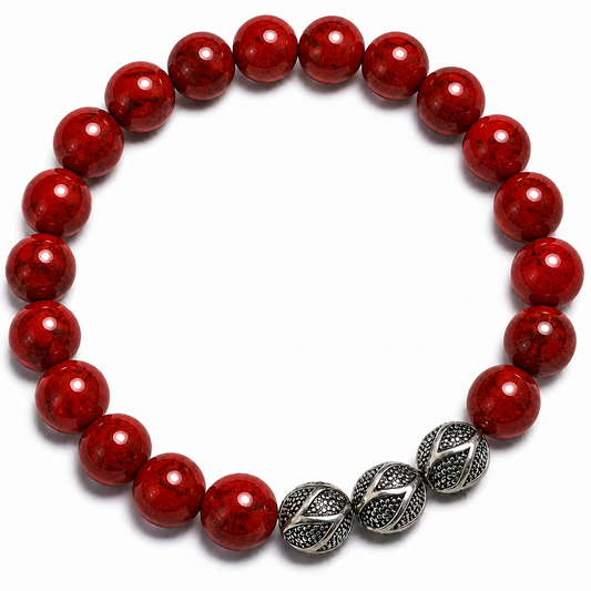 Natural Cinnabar Gemstone Bracelet