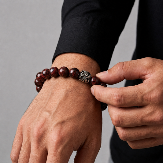 Breciated Jasper Beaded Gemstone Bracelet