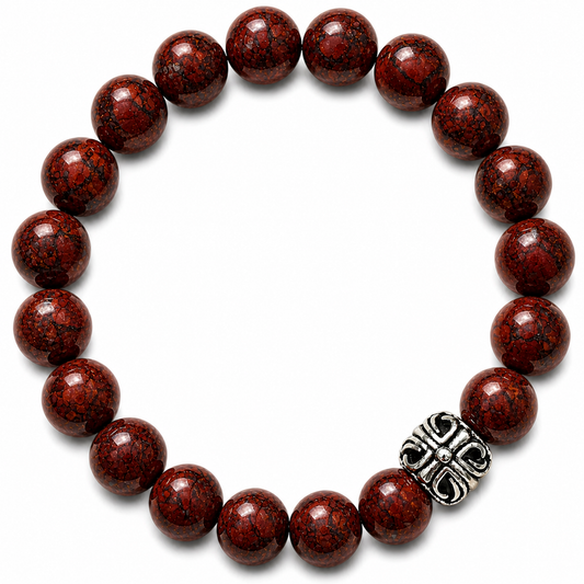 Breciated Jasper Beaded Gemstone Bracelet