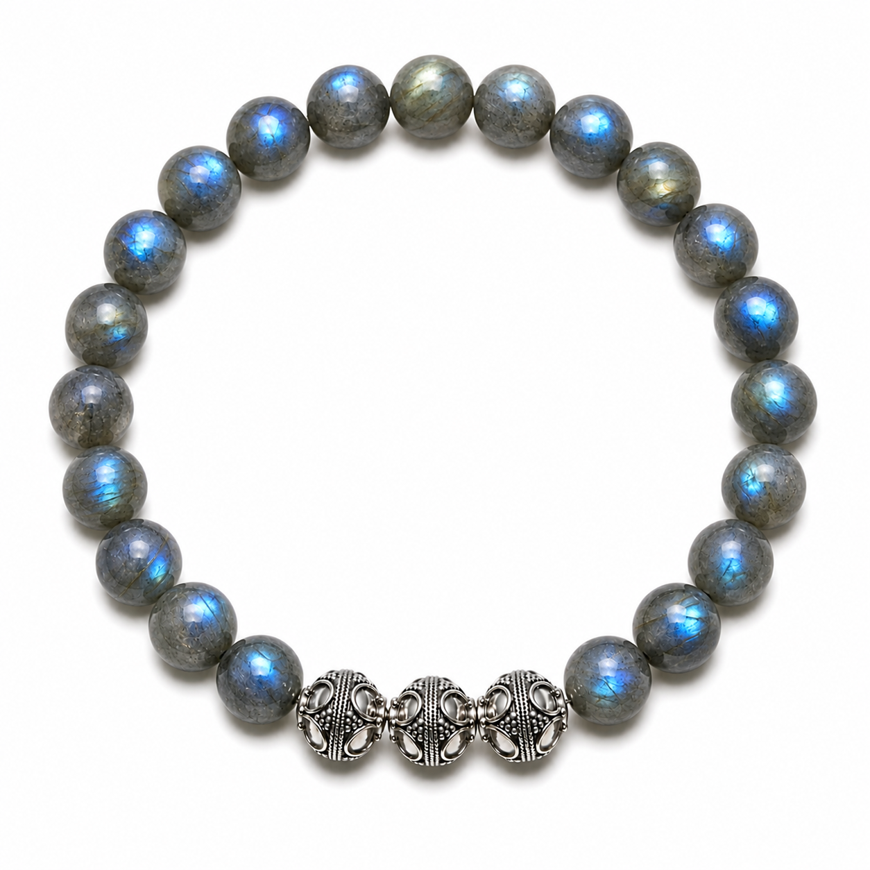 Flashy Blue Labradorite Gemstone Bracelet