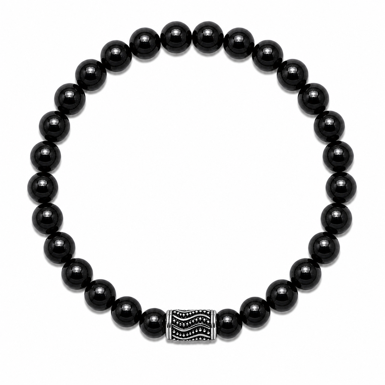 Black Tourmaline Gemstone Beaded Bracelet