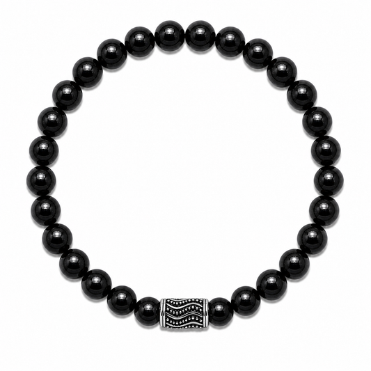 Black Tourmaline Gemstone Beaded Bracelet