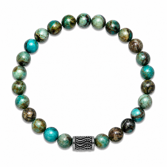Blue Green Opal Gemstone Beaded Bracelet