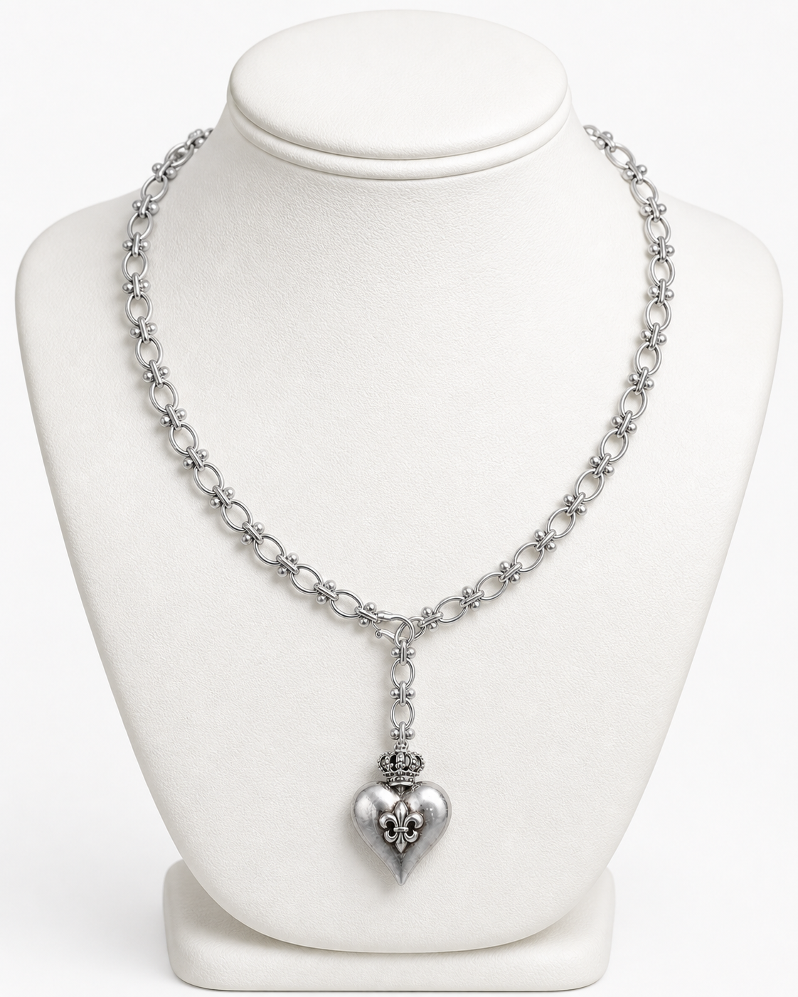 Crowned Fleur De Lis Lariat Necklace