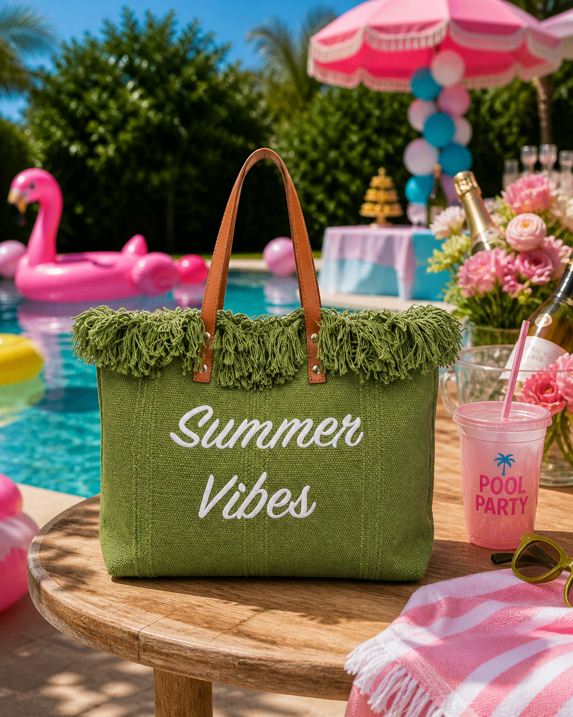 Summer Vibes Fringe Beach Tote - Available in 2 Colors!