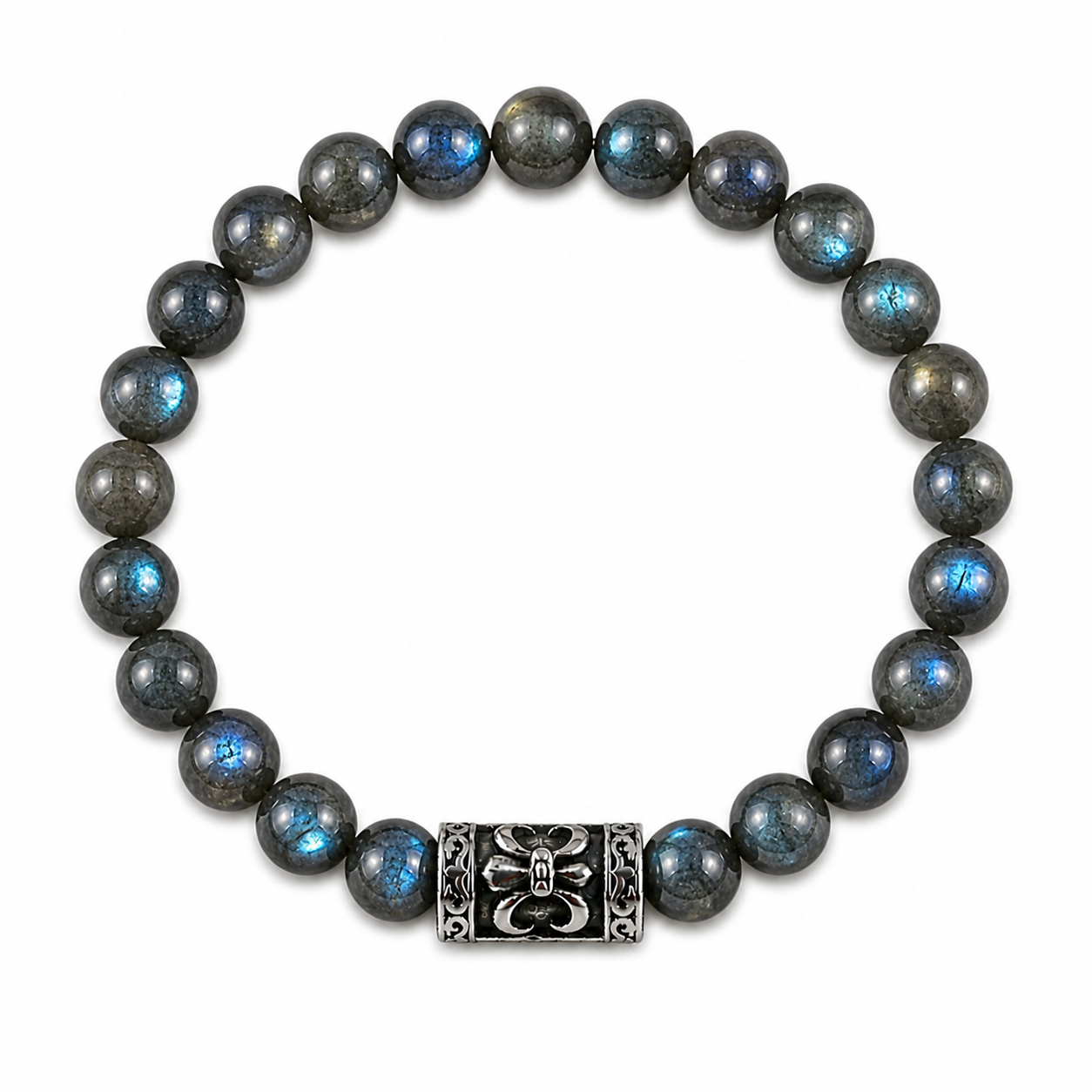 Labradorite Fleur De Lis Gemstone Bracelet