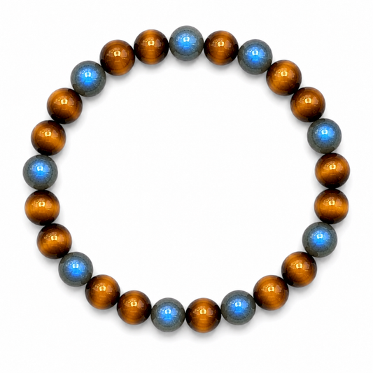 Tiger's Eye & Labradorite Gemstone Bracelet