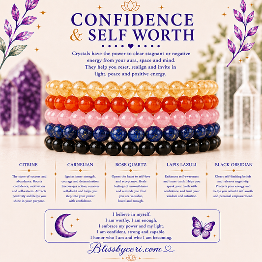 Confidence & Self Worth Gemstone Bracelet Stack
