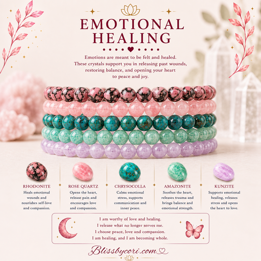 Emotional Healing Gemstone Bracelet Stack