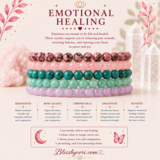 Emotional Healing Gemstone Bracelet Stack