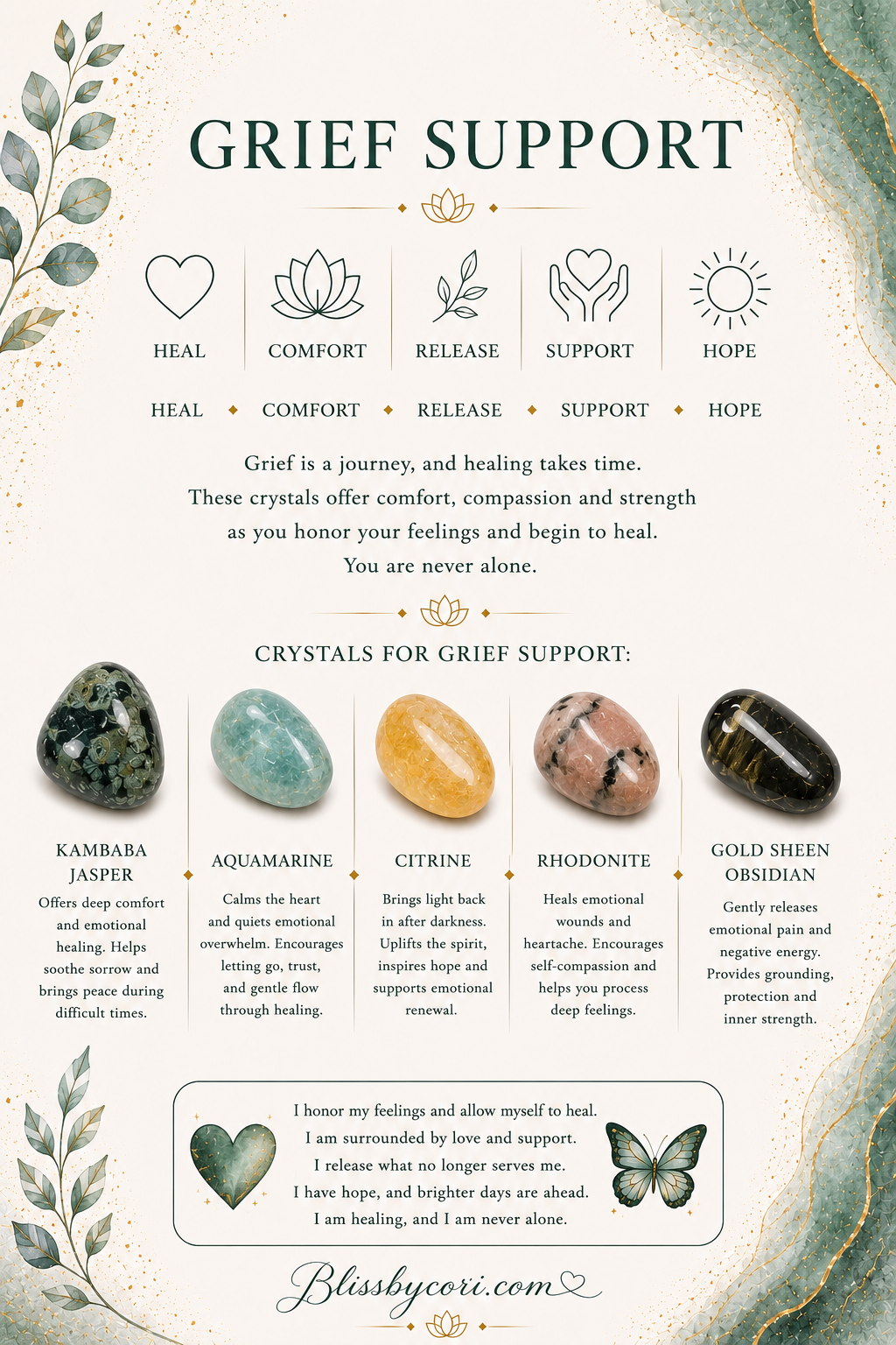 Healing Grief Gemstone Bracelet Stack