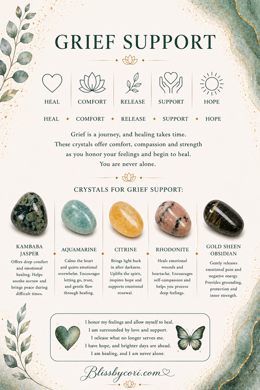 Healing Grief Gemstone Bracelet Stack