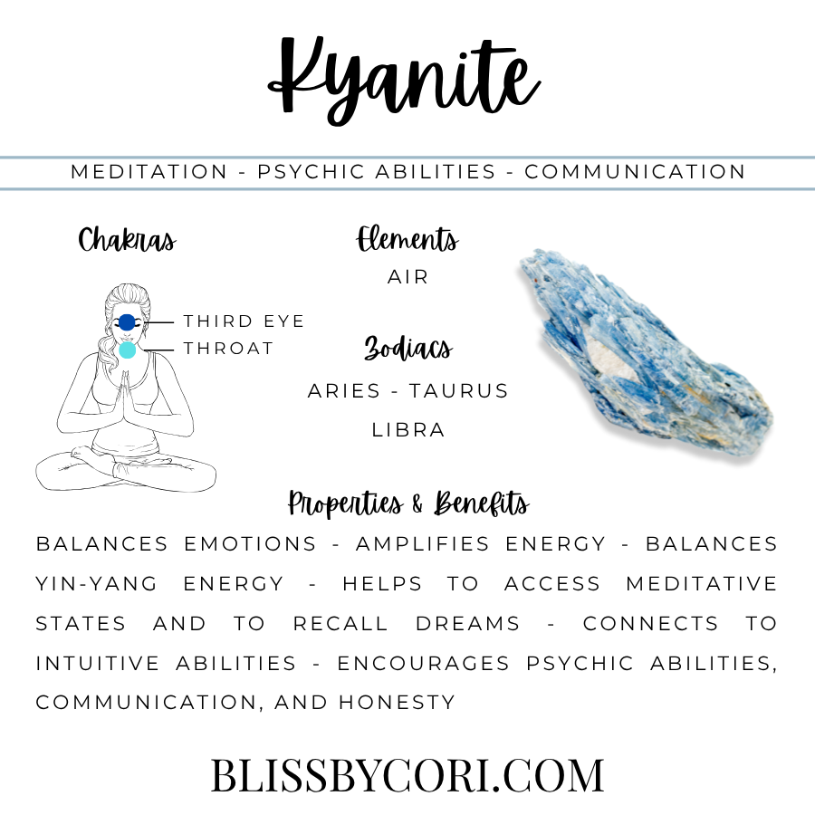 12mm Blue Kyanite Beaded Bracelet