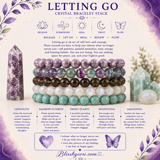 Support & Empowerment For Letting Go Gemstone Bracelet Stack