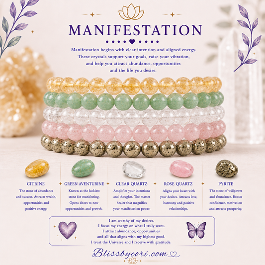 Manifestation Gemstone Bracelet Stack