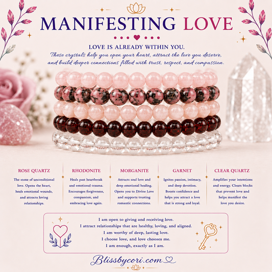 Manifesting Love Gemstone Bracelet Stack