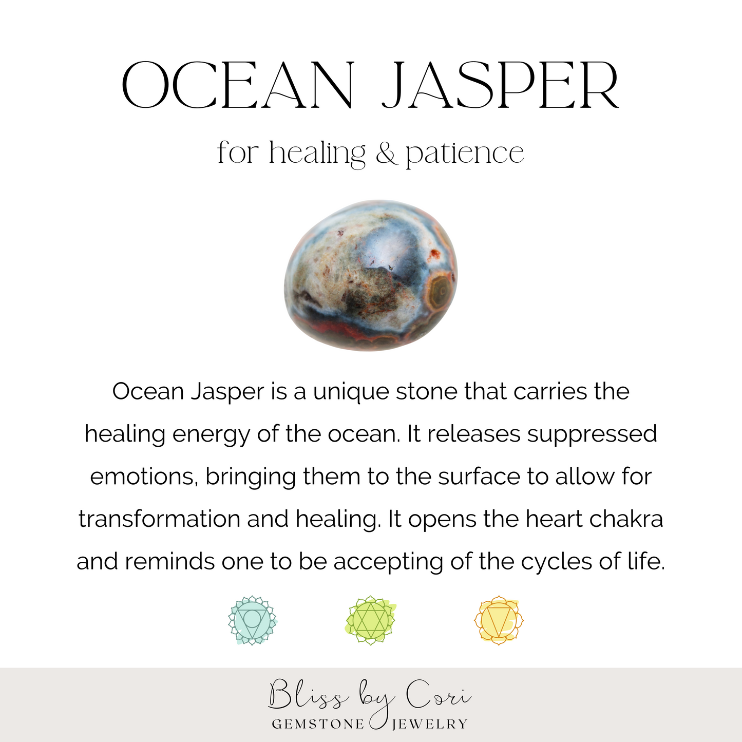 Ocean Jasper Unisex Reiki Healing Gemstone Bracelet