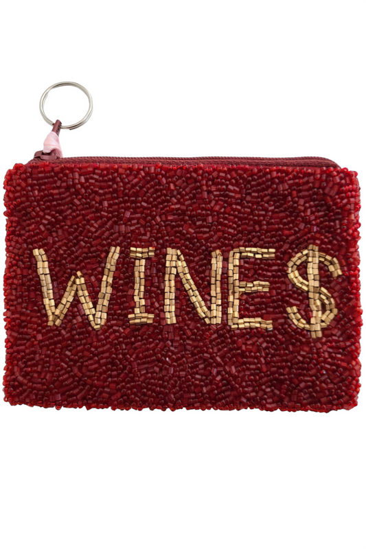 Tiana New York - Wine $ Multi Beaded Coin Purse