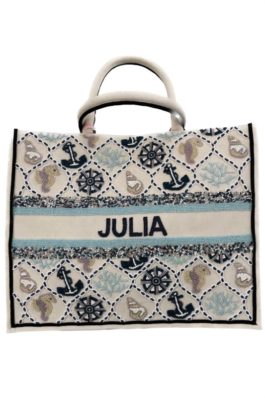 Tiana New York - Personalized Name Or Word Multi Beaded Tote