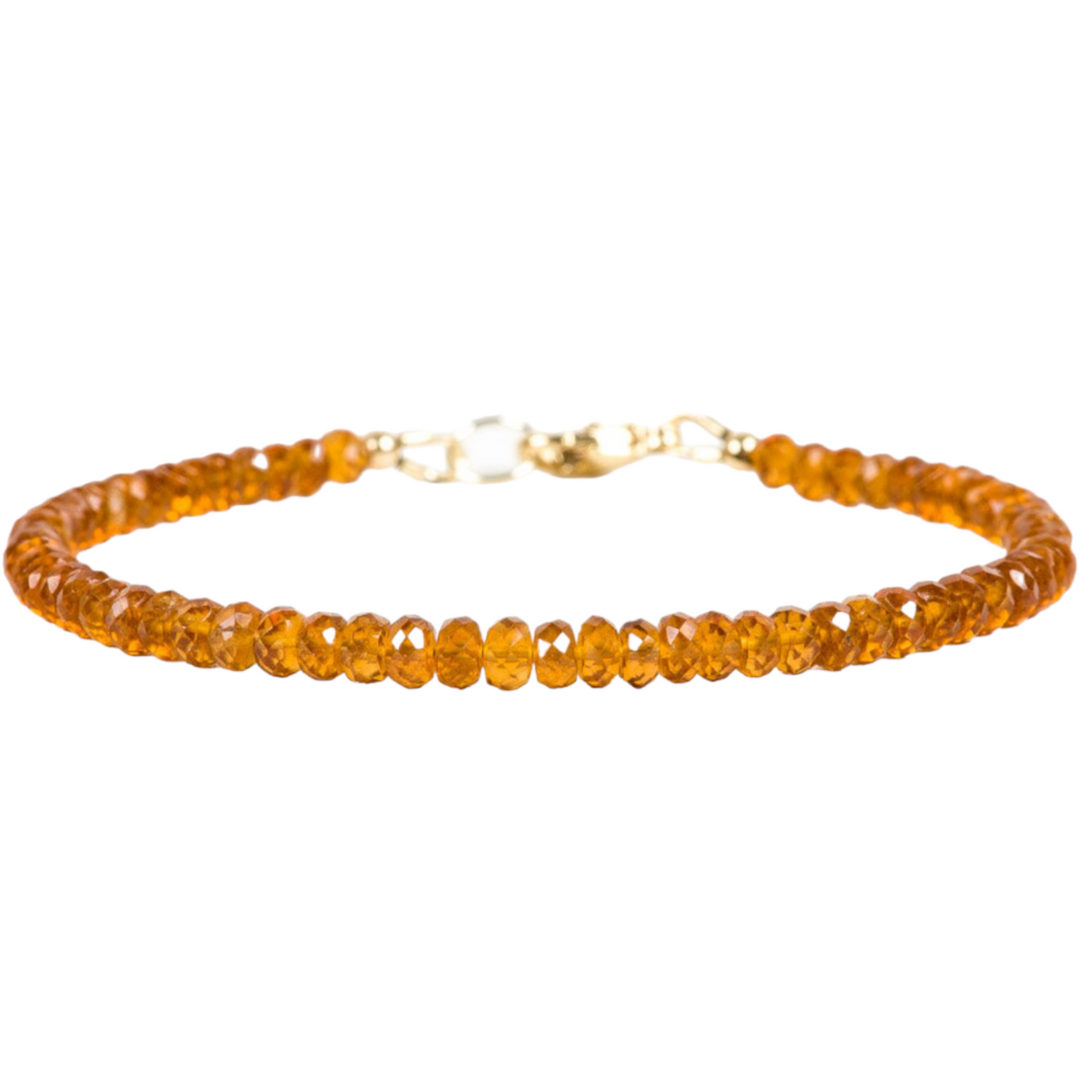 4mm Hessonite Garnet Reiki Healing Beaded Gemstone Bracelet