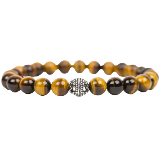 Unisex Natural Tiger Eye Reiki Healing Beaded Gemstone Bracelet