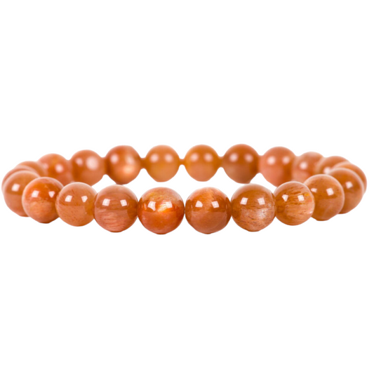 Unisex Genuine Sunstone Reiki Healing Beaded Gemstone Bracelet