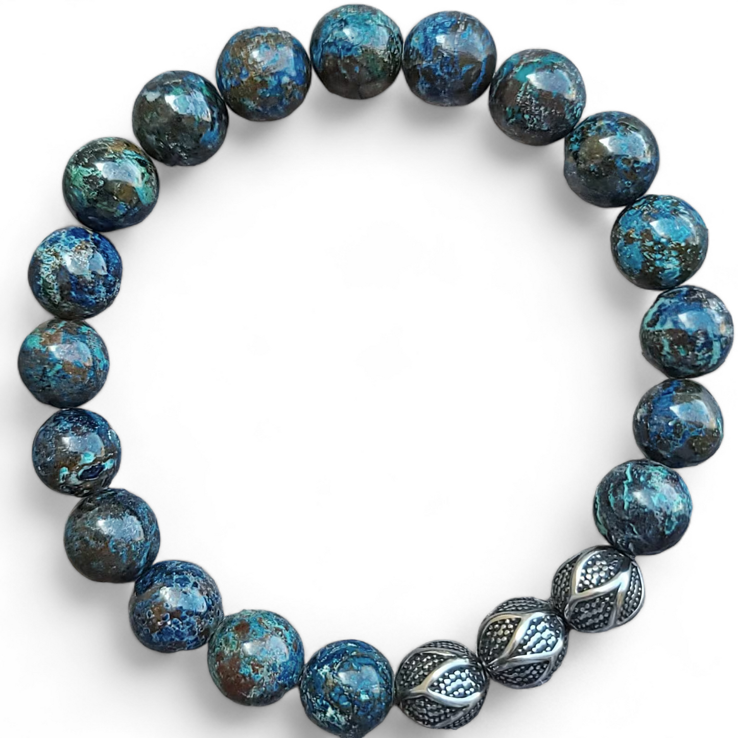 10mm Rare Natural Shattuckite Unisex Reiki Healing Gemstone Bracelet