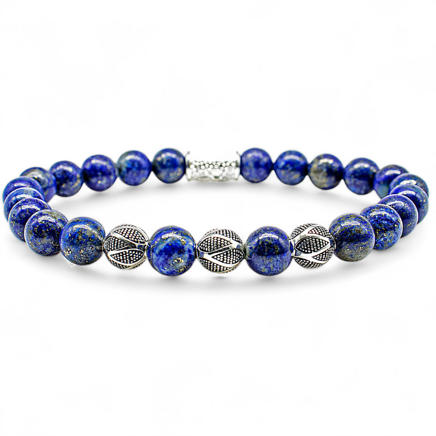 Lapis Lazuli Bali Bead Unisex Reiki Healing Beaded Gemstone Bracelet