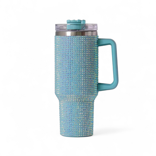 40oz Rhinestone Stainless Steel Insulated Travel Tumbler with Handle