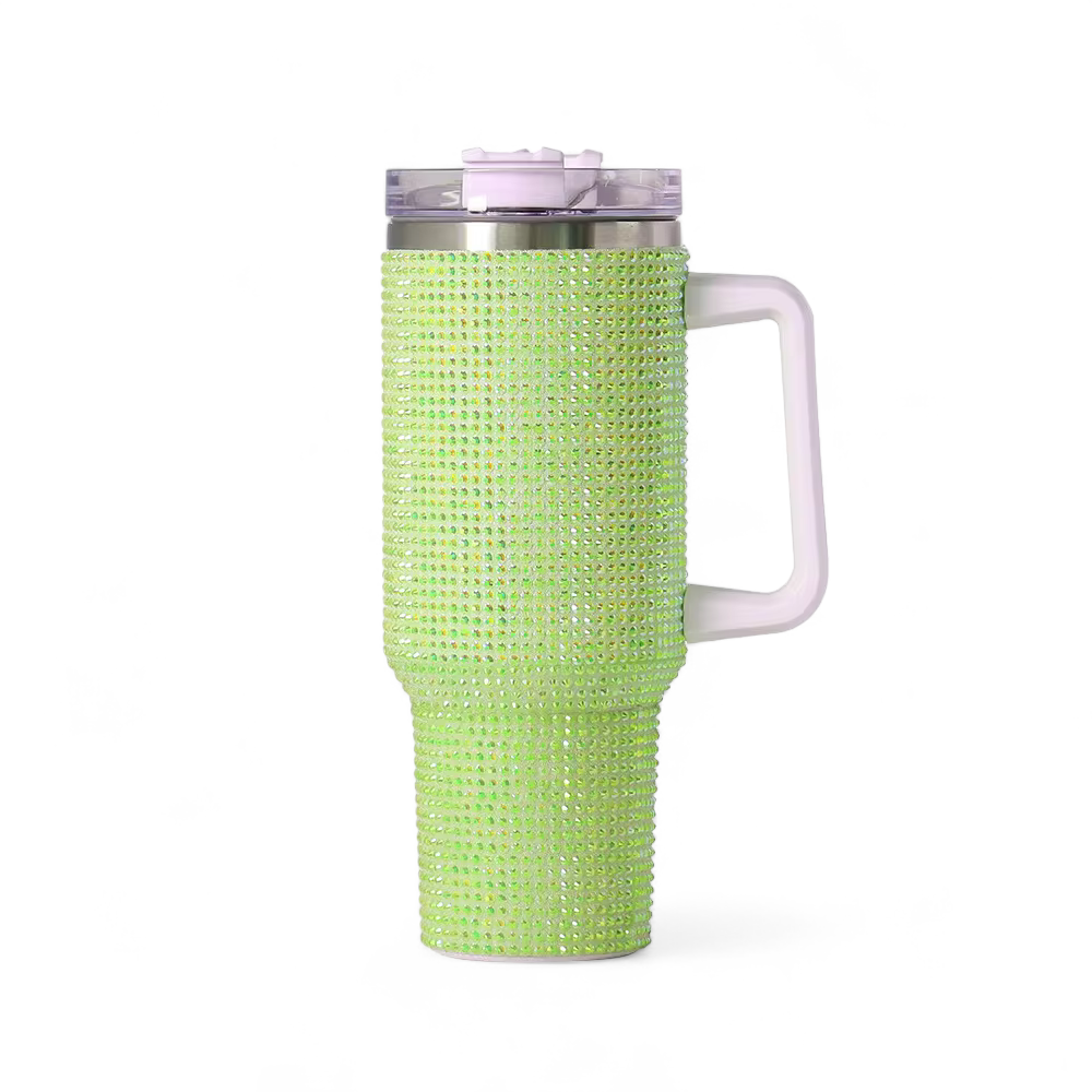 40oz Rhinestone Stainless Steel Insulated Travel Tumbler with Handle