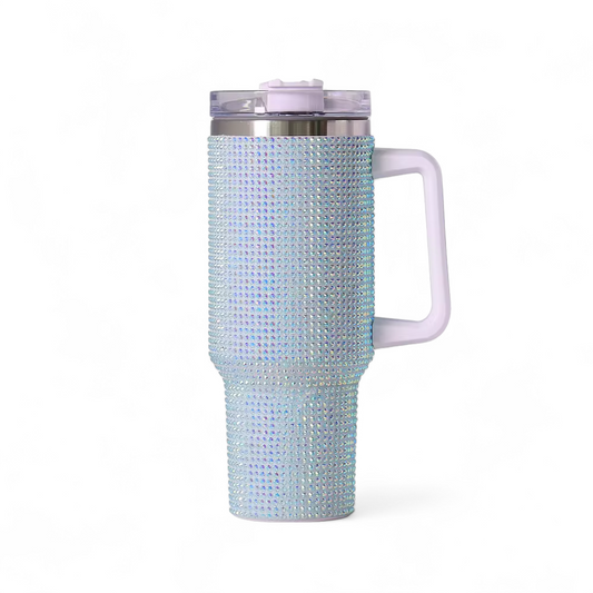 40oz Rhinestone Stainless Steel Insulated Travel Tumbler with Handle