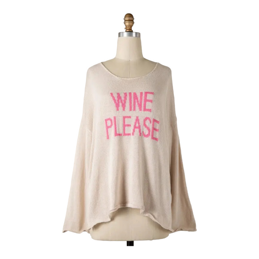 Wine Please Cotton Sweater