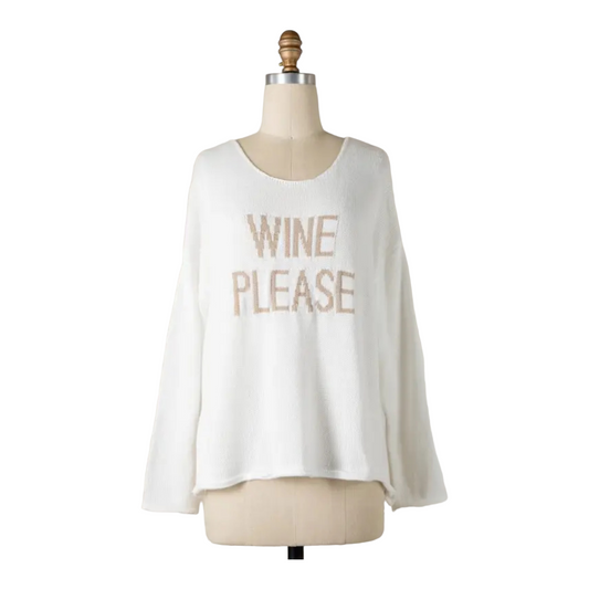 Wine Please Cotton Sweater