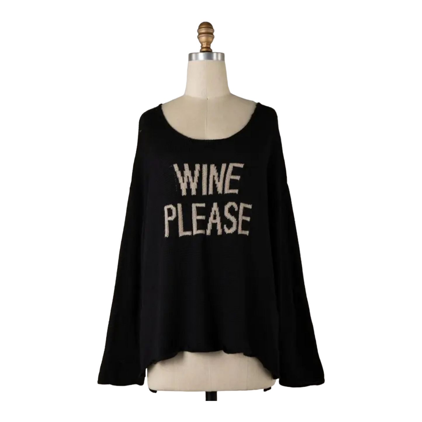 Wine Please Cotton Sweater