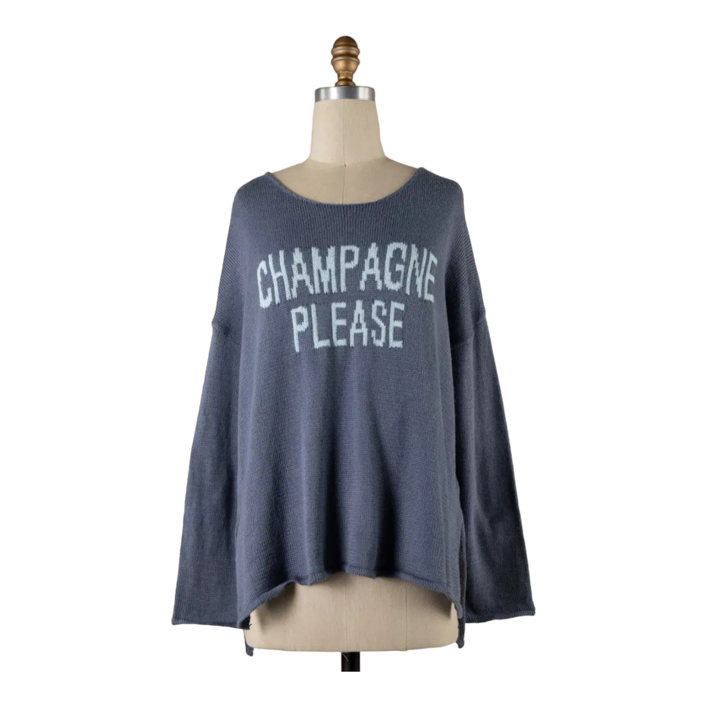 Champagne Please Crew Lightweight Sweater