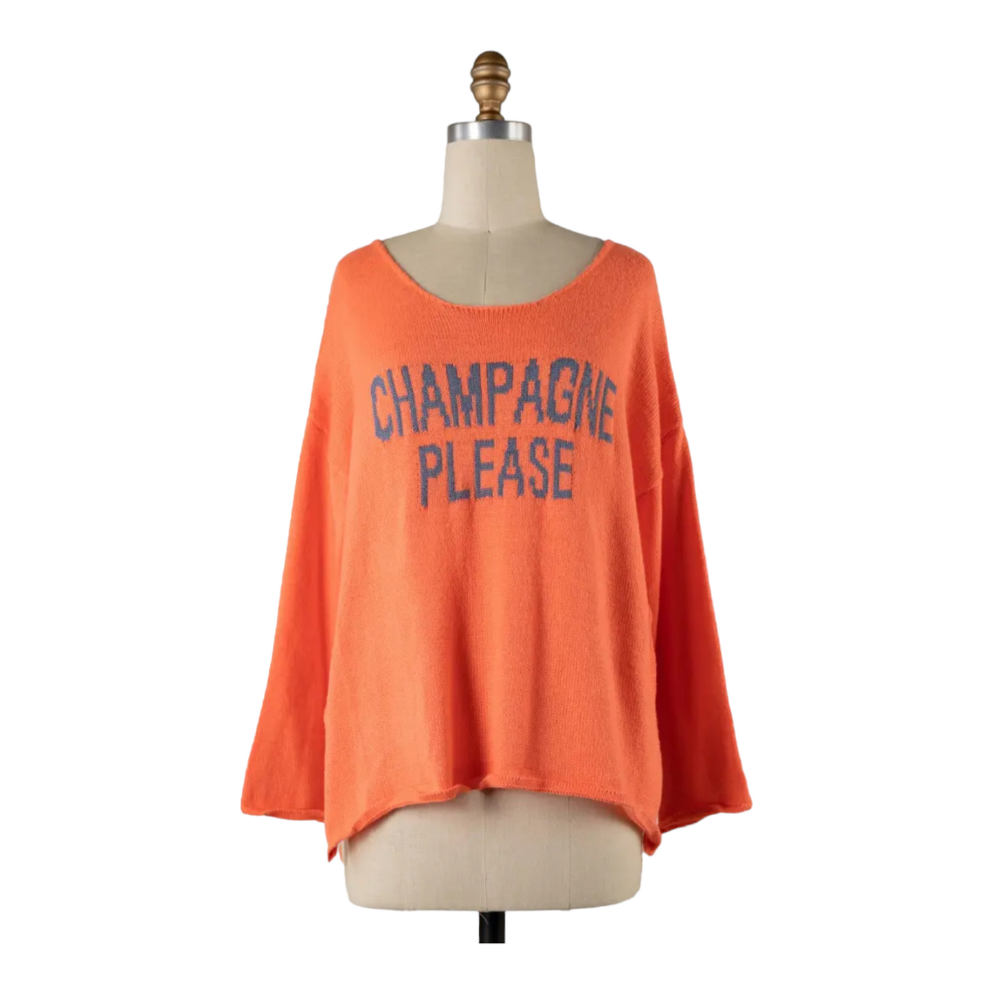 Champagne Please Crew Lightweight Sweater