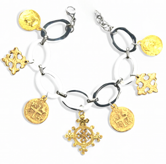 Coptic Cross Charm Bracelet