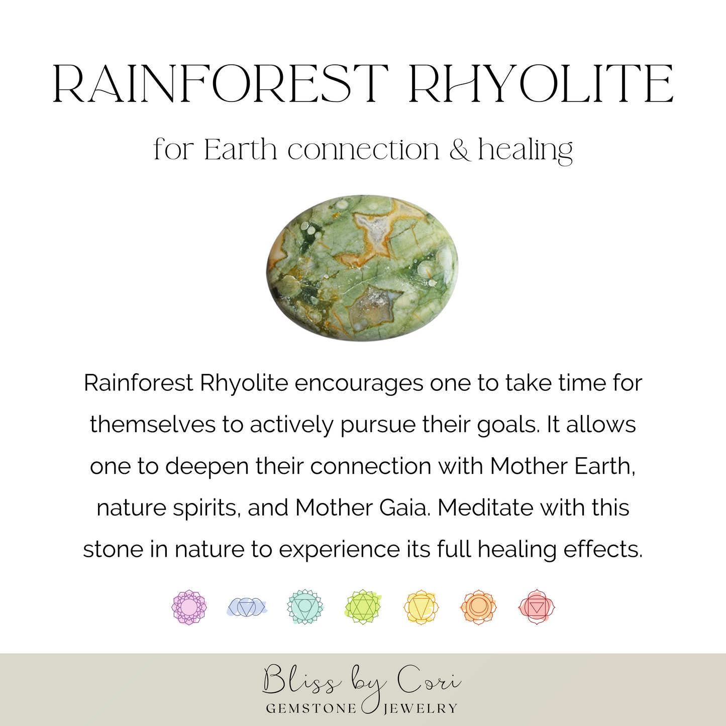 Rainforest Rhyolite Unisex Reiki Healing Beaded Gemstone Bracelet