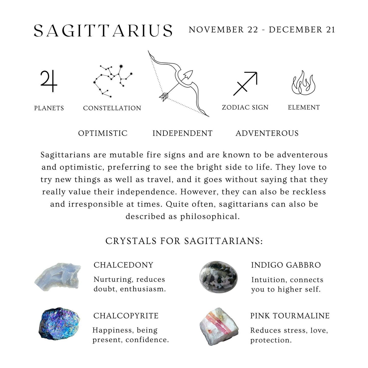 Sagittarius Reiki Healing Gemstone Zodiac Bracelet - November 22nd - December 21st