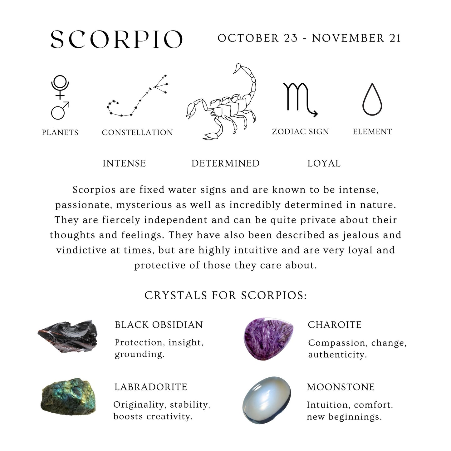 Scorpio Reiki Healing Gemstone Zodiac Bracelet - October 23rd - November 21st